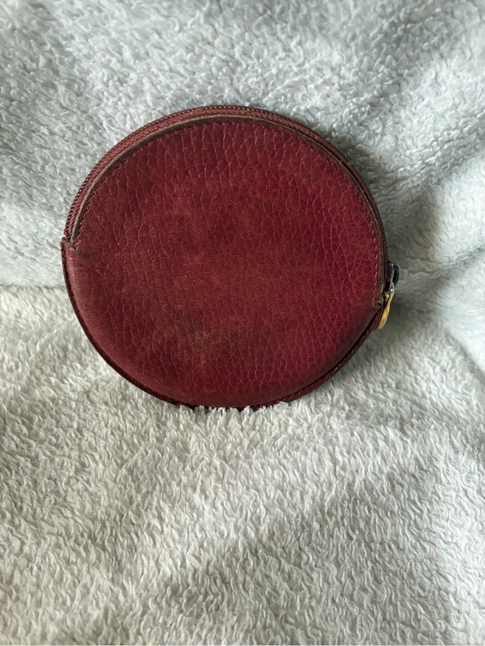Cartier Round Leather Coin Case in Burgundy - Picture 2 of 10